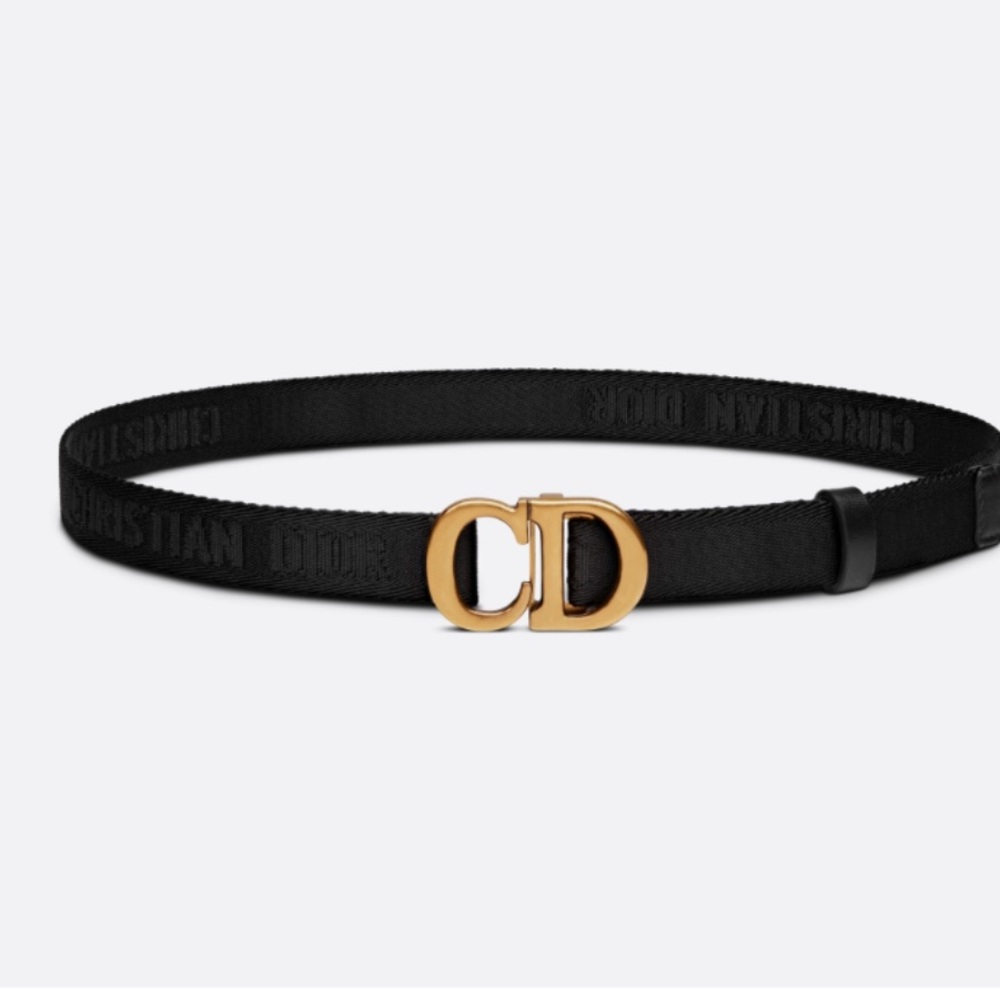 Dior Black Belt with Gold CD Buckle